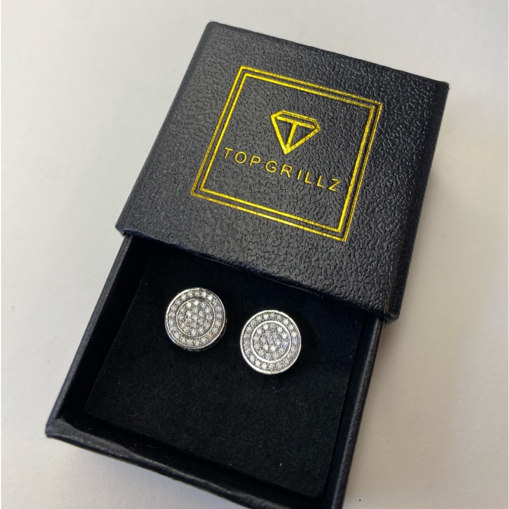 Round Austrian Crystal Earrings unisex - Picture 3 of 12